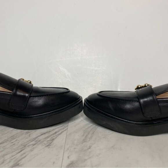 Stuart Weitzman Brenna Black Leather Loafer 8 1/2 B - Picture 6 of 16